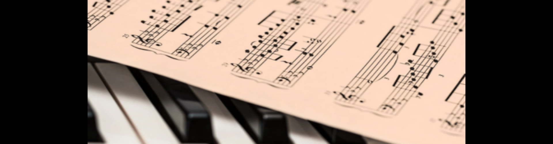 Music notes on a piano.