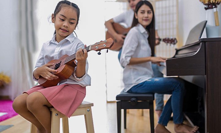 Ukulele Student at our music institute