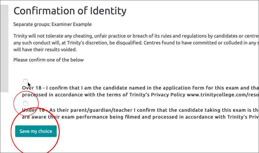 Trinity Digital Exam Steps