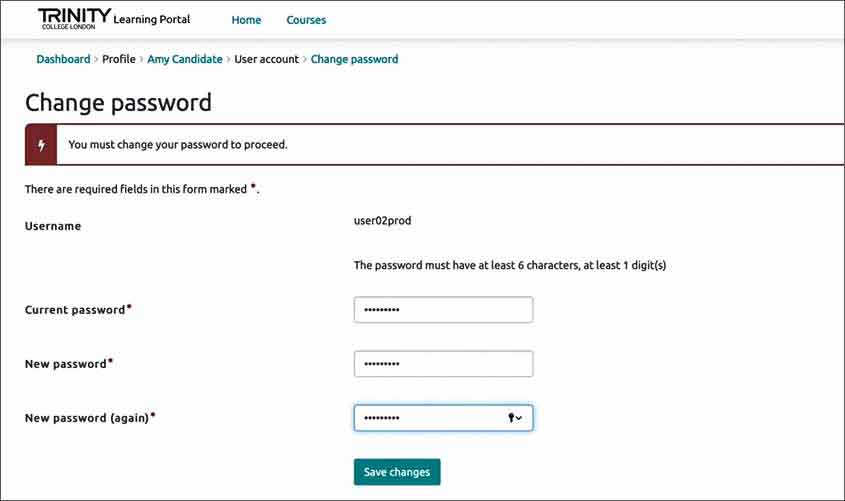 Trinity Digital Exam Steps