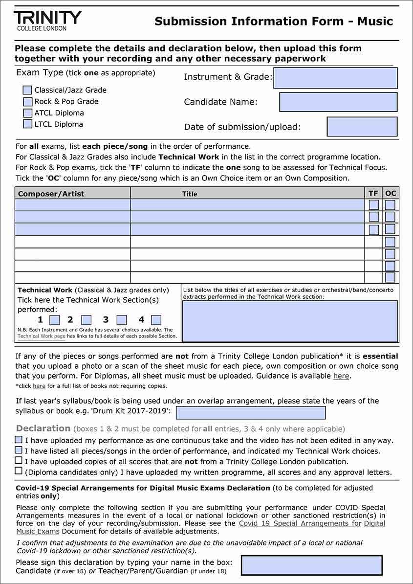 Trinity Digital Exam Steps