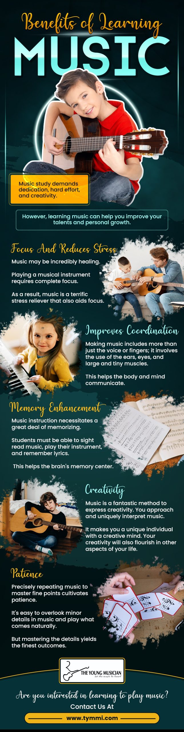 Benefits of learning Music-Infograph