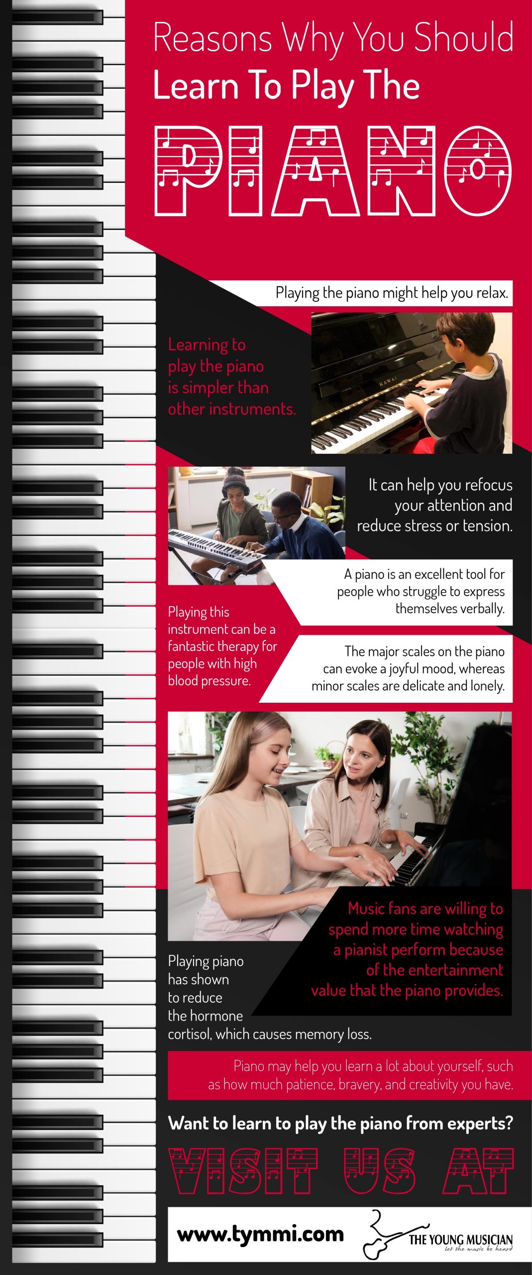 Reasons Why You Should Learn To Play The PIANO - Infograph