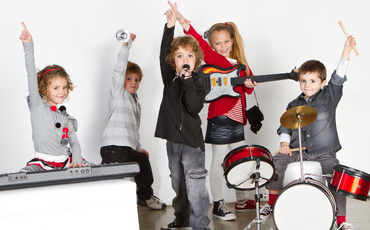 Music students in a band
