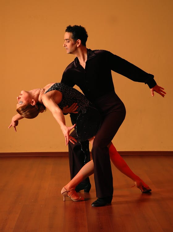 Couple doing swing dance.