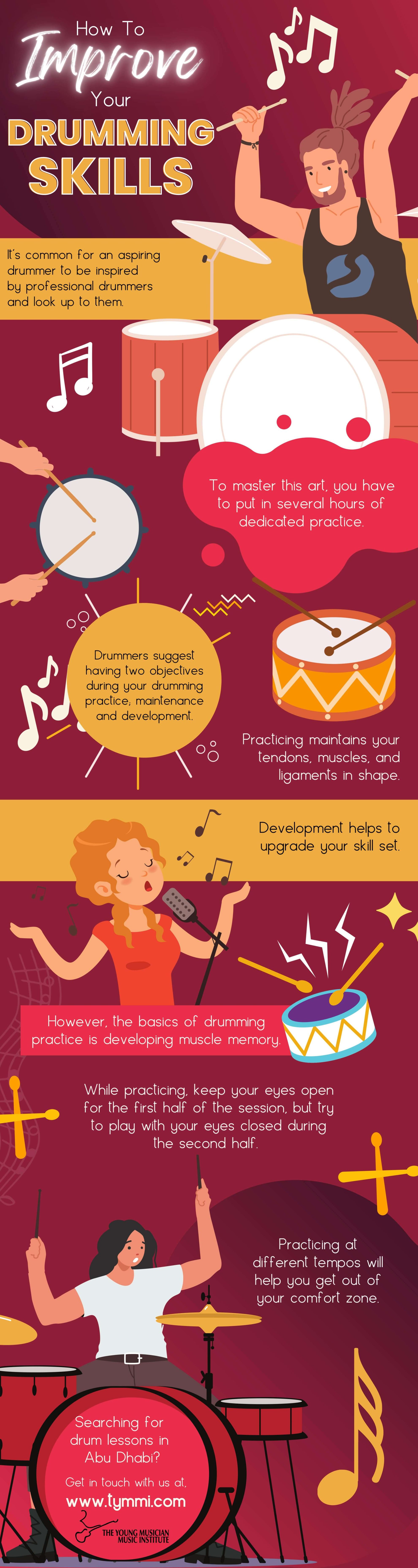 How To Improve Your Drumming Skills Infographic The Young Musician Music Institute