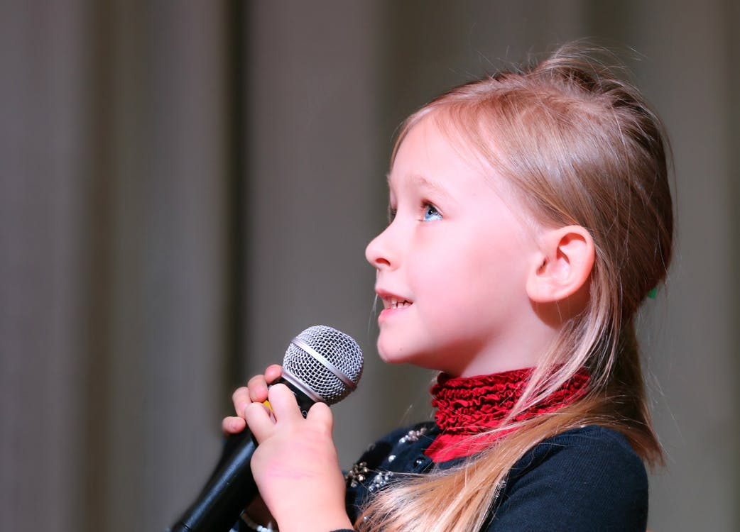 a child singing