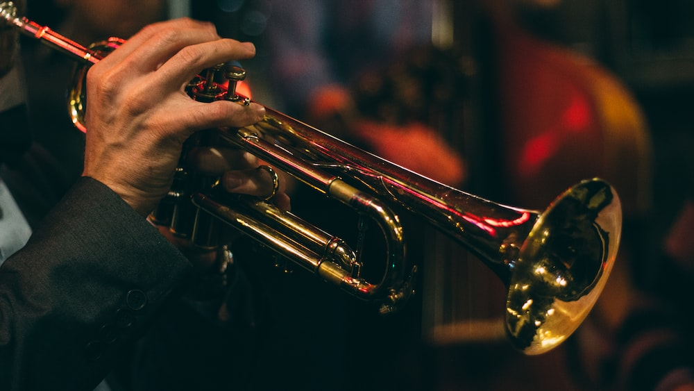 Person playing a trumpet