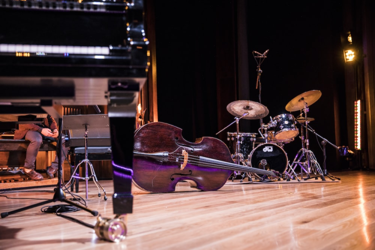 Music instruments on the stage